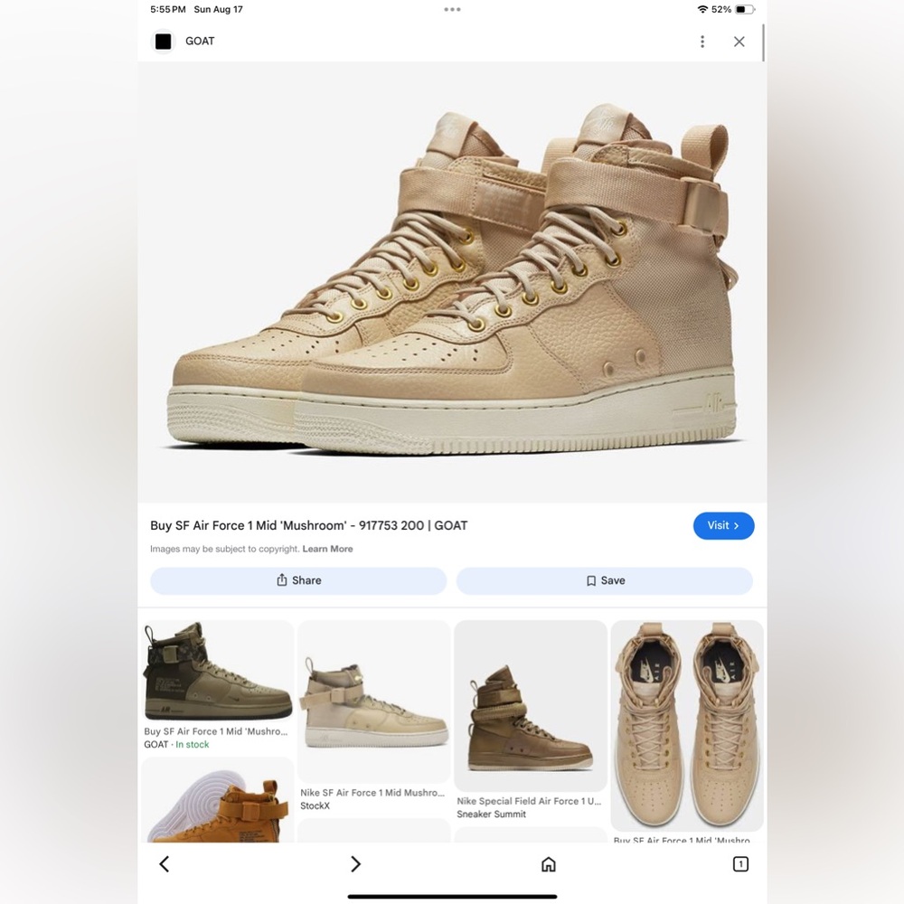 Nike SF Air Force 1 Mid Mushroom Tan GOAT